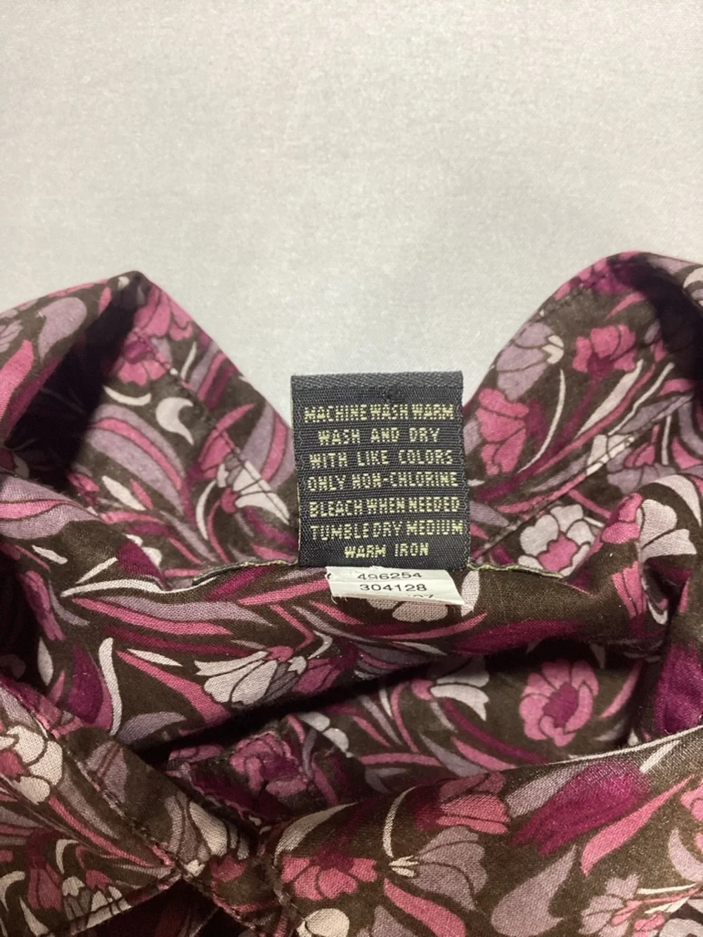 Banana Republic Maroon and Pink Floral Print Button-Down Shirt - Picture 6 of 10